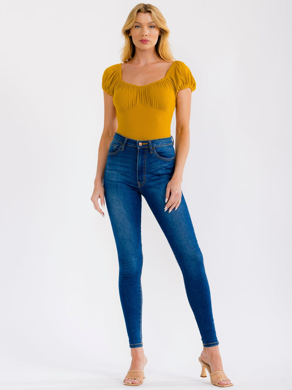 WOMEN'S SHORT SLEEVE RIBBED BODYSUIT